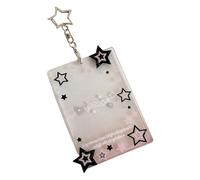 MHADBKH Elegante llavero con diseño de estrella para fanáticos, organizador portátil de tarjetas de fotos con diseños acrílicos resistentes, Acrílico, No es una piedra preciosa