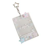 MHADBKH Elegante llavero con diseño de estrella para fanáticos, organizador portátil de tarjetas de fotos con diseños acrílicos resistentes, Acrílico, No es una piedra preciosa