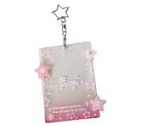 MHADBKH Elegante llavero con diseño de estrella para fanáticos, organizador portátil de tarjetas de fotos con diseños acrílicos resistentes, Acrílico, No es una piedra preciosa