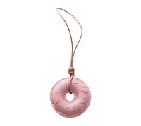 MHADBKH Elegante llavero de piel sintética con diseño de donas, accesorio para bolsa de dibujos animados, colgante decorativo para uso diario, Hanging rope, cuero y metal, Sin piedras preciosas