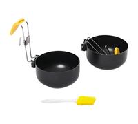 MHADBKH Escalfador plegable de huevos con asa, ollas plegables para hervir con textura de metal, perfecto para escalfar fácilmente con mango escalfador de huevos