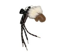 MHADBKH Guantes de moda con cordón para bolsa, guantes llamativos, accesorios para bolsa, llaveros elegantes para elegancia diaria, black gloves, Cuerda trenzada y poliuretano, No es una piedra