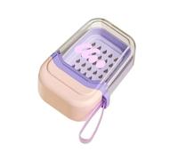 MHADBKH Jabonera de doble capa con tapa de sellado seguro y mango de silicona suave, organizadores de viaje para artículos de tocador, accesorios de doble capa