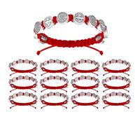 MHADBKH Juego de 12 pulseras benedictinas hechas a mano de longitud ajustable, joyería de bendición religiosa, Aleación de hilo de algodón, No es una piedra preciosa