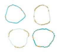 MHADBKH Juego de 4 adornos elegantes de pulsera de cuentas que ofrecen combinaciones de colores versátiles para accesorios de mujer, CCB+MiZhu, No es una piedra preciosa