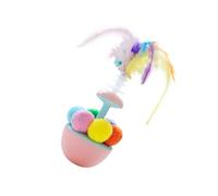 MHADBKH Juguete para gatos tambaleantes con coloridos accesorios de felpa con plumas, seguro y resistente a las mordidas, para gatitos curiosos, juguete de gatos con plumas