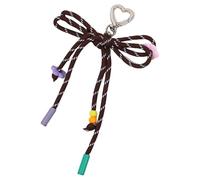 MHADBKH Llavero de nailon trenzado hecho a mano con lazo de color caramelo para mujeres y estudiantes de moda, Poliéster y aleación, No es una piedra preciosa