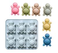 MHADBKH Molde de silicona de grado alimenticio con 6 cavidades de tortugas grandes, para repostería, recolección familiar
