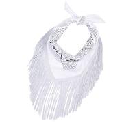 MHADBKH Pañuelo para mujer, para despedida de soltera, a la moda, vaquera, con flecos, vaquera, blanco, Talla única