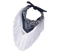 MHADBKH Pañuelo para mujer, para despedida de soltera, a la moda, vaquera, con flecos, vaquera, Negro, Talla única