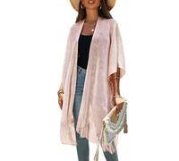 MHADBKH Pareo de traje de baño con borlas y flecos, para verano, playa, traje de baño suelto, media manga, traje de baño, cubierta de traje de baño