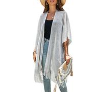 MHADBKH Pareo de traje de baño con borlas y flecos, para verano, playa, traje de baño suelto, media manga, traje de baño, cubierta de traje de baño