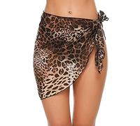 MHADBKH Pareo de traje de baño para mujer, falda envolvente con lazo lateral de playa, bufanda transparente, cubierta de traje de baño, falda