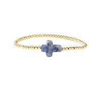 MHADBKH Pulsera de cordón elástico de cuentas doradas con diseño de cruces que simboliza la protección y la fe para el uso diario o especial, cuentas, No es una piedra preciosa