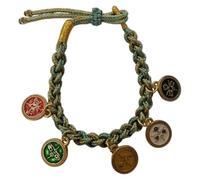 MHADBKH Pulsera de cuerda colorida tibetana Thangka, pulsera de cinco vías, dios de la riqueza, cadena de mano, nudos nacionales, Metal, No es una piedra preciosa