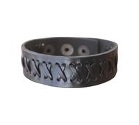 MHADBKH Pulsera de piel sintética para hombre, hecha a mano, cierre de acero inoxidable, accesorio de moda para uso casual, Piel de vaca sintética y acero inoxidable, No es una piedra preciosa