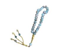 MHADBKH Pulsera tradicional islámica de 33 cuentas Tasbih de cristal negro para hombres y mujeres, cadena de mano, uso devocional, Vidrio, No es una piedra preciosa