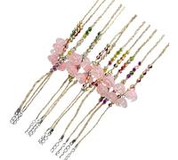 MHADBKH Pulsera trenzada de flores y cadena de la suerte para parejas, correas de mano para novias y compañeros de clase para mujer, Cristal artificial, No es una piedra preciosa