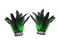 MHADBKH Pulseras de plumas, brazaletes de plumas, muñequera, tobillera, decoración para el cabello, accesorios para el cabello, puños de muñeca, color rojo, One Size, como se describe