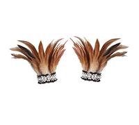 MHADBKH Pulseras de plumas, brazaletes de plumas, muñequera, tobillera, decoración para el cabello, accesorios para el cabello, puños de muñeca, color rojo, One Size, como se describe