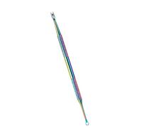 MHADBKH Removedor de cutículas de acero inoxidable, raspador de doble cabeza, limpiador de uñas en forma de círculos, para mujer