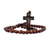 MHADBKH Rosario de madera resistente hecho a mano de madera natural para oración diaria y meditación con diseños elegantes, Hemu, No es una piedra preciosa