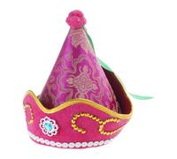 MHADBKH Sombrero mongol para adultos, tradición y tendencias de moda modernas, sombreros de baile, disfraz de baile, accesorios de escenario, accesorios culturales, Rosa Roja, child