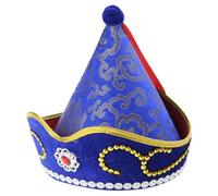 MHADBKH Sombrero mongol para adultos, tradición y tendencias de moda modernas, sombreros de baile, disfraz de baile, accesorios de escenario, accesorios culturales, azul, aldult