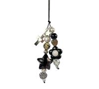 MHADBKH Sweet Cool - Colgante de teléfono con diseño de estrella y flor para teléfono celular, correa de cadena para niña, adorno para bolsa de mujer, Resina acrílica