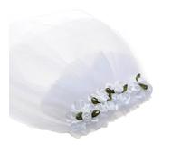 MHADBKH Velo de novia para perro con clips de metal, decoración de flores blancas, velos de boda para perros pequeños, disfraz para Shih Tzu