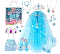 MHADBKH Vestido de disfraz para niña pequeña, cumpleaños, Navidad, Halloween, fiesta, con guantes, bolso, accesorios, idea de regalo, ropa de princesa para niña pequeña con zapato