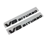 MhaRt yzw6688 Emblema 3D ABS Negro for Maletero Trasero de Coche, Letras Logo G63 G65 G500 G550 V12 V8 BITURBO, Compatible con Accesorios W463 W464 (Color : V8 BITURBO 2PCS)