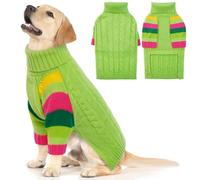MHaustlie Jersey cálido de invierno para perros, cuello alto clásico, suéter para perros de invierno, para Halloween, Navidad, suéter para perros grandes Beagle, Border Collie, Husky (XL, verde