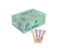 Mhauw Stick Mix Box 100 Snack de 15 g cada uno. N.º 25 - Salmón - N.º 25 - Pollo - N.º 25 - Hígado - 25 multivitaminas - Alimento húmedo para gatos