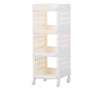 MHBGX Carritos de Mano Portátiles Multifunción, Carrito de Servicio Carrito de Servicio de 4 Niveles de Almacenamiento, Pp, Plástico, Cocina Móvil, a Prueba de Humedad, Rueda Universal, Capacidad de