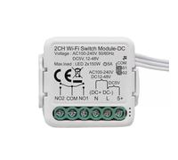 MHCOZY 2 Canales DC 5V 24V 32V AC100-240V Relé WiFi Inteligente de Contacto Seco con App Tuya Smart Life, Funciona con Alexa Google Home