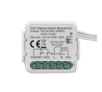 MHCOZY Módulo de conmutación de 2 canales Zigbee 3.0 CC 5 V 24 V 32 V CA 100-240 V Tuya Smart Life App Contacto Seco Smart Relais Schaltmodul, Trabajo con Alexa Google Home(Tuya Zigbee Hub Needed)