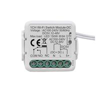 MHCOZY Tuya Smart Life - Módulo de interruptor de relé WiFi de contacto seco, 1 canal CC 5 V 12/24 V CA 100-240 V, funciona con Alexa Google Home