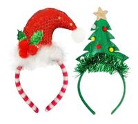 MHDAMAI Diadema Navidad,Diademas con Motivos Navideños Árbol de Navidad,Gorro de Navidad Elfos Sombreros de Fiesta Accesorios Regalos para Mujeres Niños Vacaciones Navideñas