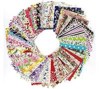 MHDAMAI Tela de Retazos,Tela de Patchwork 60 Piezas Tela de Algodón de Floral 10 * 10cm Tela de Retazos Cuadrados para Manualidades Ropa de Muñeca Ropa de Bricolaje Costura y Patchwork