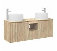Mhdvray Juego de 3 armarios de baño de roble Sonoma 49,5 x 44,5 x 66 cm | Mueble de baño de pared para baño de invitados con puerta oscilante de 90 grados, perforación flexible y amplio espacio de