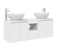 Mhdvray Juego de 3 armarios de baño, montaje en pared, color blanco | Juego de muebles de baño flexible de madera con 3 piezas, montaje variable sin perforación previa y espacio de almacenamiento