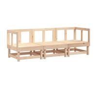 Mhdvray Sofá de jardín de 3 piezas, madera maciza de pino, 183 x 61 x 62 cm, listones para exteriores, salón, balcón, juego moderno y estable para jardín, terraza y balcones pequeños