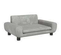 Mhdvray Sofá para perros gris claro, 70 x 45 x 33 cm, cómoda cama para mascotas de terciopelo y madera de pino maciza, cama estable para perros pequeños, cama moderna para