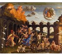 MHFFDYIV Pinturas Famosas Impresiones de Lienzo Lienzo Imagen Minerva expulsando los vicios del jardín de la virtud de Andrea Mantegna para la Decoración de la Sala de Estar 60x90cm
