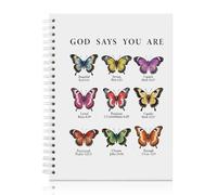 Mhfpl Dios dice que eres espiral, cuaderno de diario para mujeres, cuadernos divertidos para compañeros de trabajo, regalos de versículo bíblico para mamá, tía, citas inspiradoras para trabajadoras
