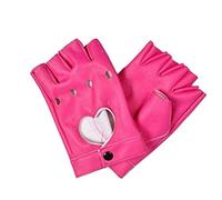 MHGLOVES Guantes de Cuero de conducción para Mujeres, Corte de corazón, Guantes de conducción de Medio Dedo, Punky, sin Dedos, sin Entrenamiento, Ciclismo, Guantes de Motociclismo (2 Pares),Rosado