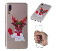 MHHQ Funda Huawei P20, Slim Luxury Carcasa Navidad Silicona Suave Cubierta Gel Case Ultra Delgado TPU Goma Flexible Cover para Huawei P20-2