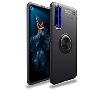 MHHQ Huawei Honor 20 Funda, Ultra Slim TPU 360 Degree Ring Kickstand Soporte Giratorio Magnetic Car Mount Multifunción Protectora Delgada Caso Case para Huawei Honor 20 -Negro