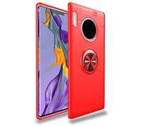MHHQ Huawei Mate 30 Pro Funda, Ultra Slim TPU 360 Degree Ring Kickstand Soporte Giratorio Magnetic Car Mount Multifunción Protectora Delgada Caso Case para Huawei Mate 30 Pro -Rojo
